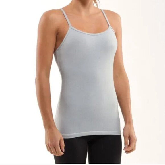 Lululemon Power Y Athletic Tank in Ghost Blurred Grey Mini Stripe 6 - Picture 1 of 5
